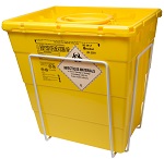 AP Medical 30 Liter/8 Gallon Duo Hinge Lid 9 Pack Pharmaceutical Grade Waste Container 